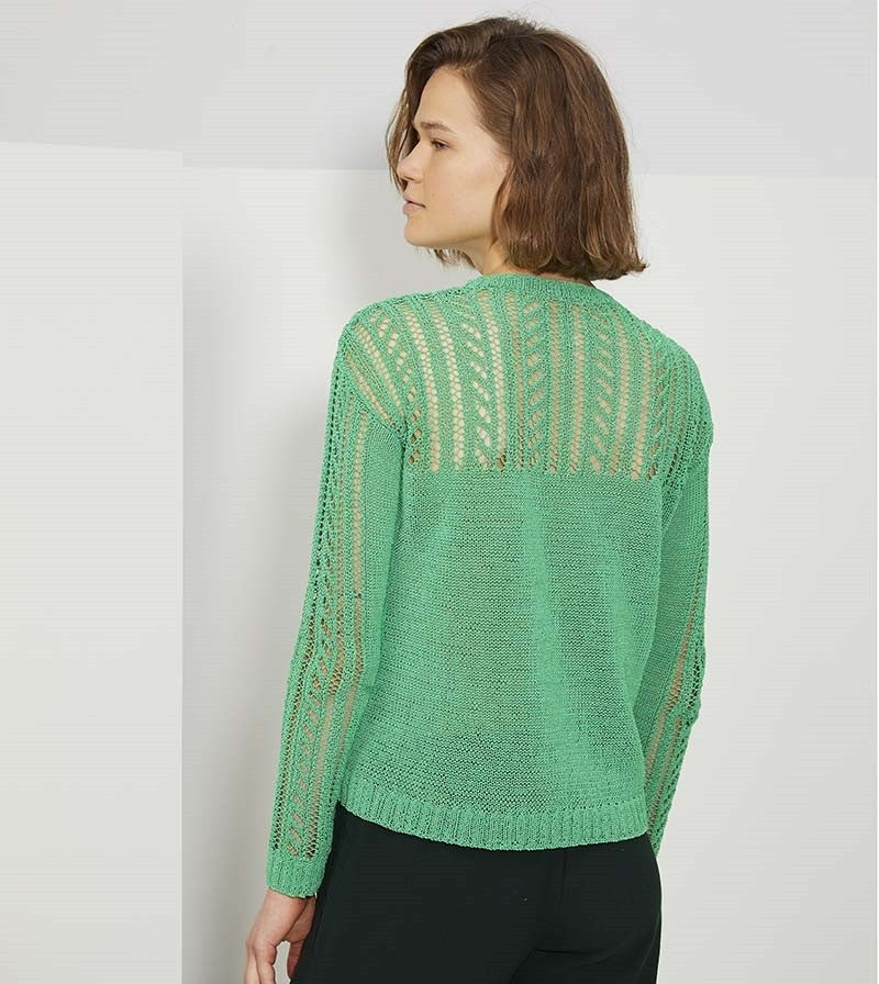 Pull manches longues et haut ajourés - fil Carly - Modèle 43 FAM 267 - dos
