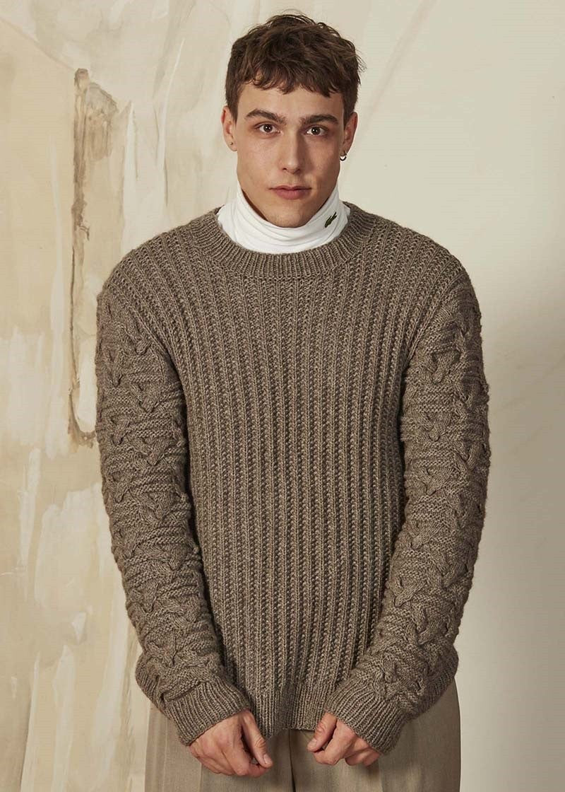 Pull Homme manches torsadées - fil Yak - 2