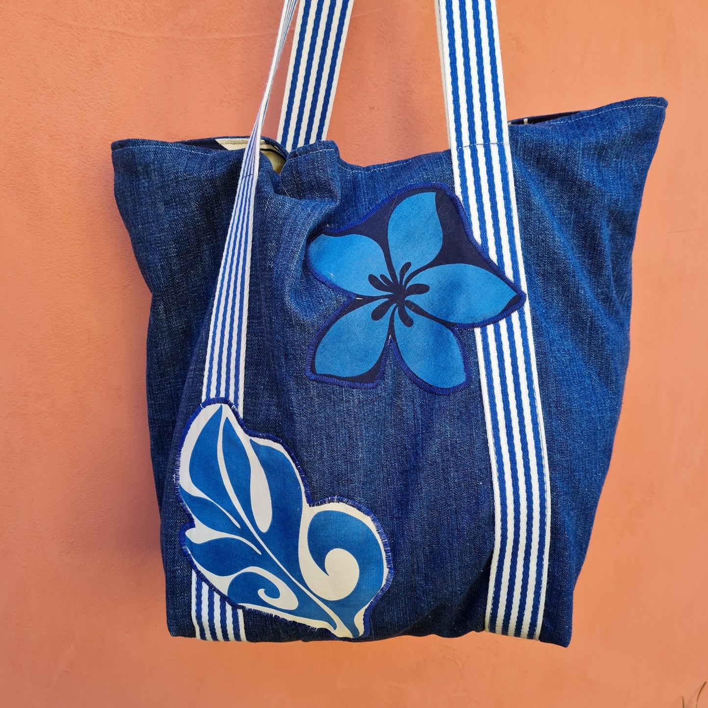 Sac jean recyclé motif hawaien