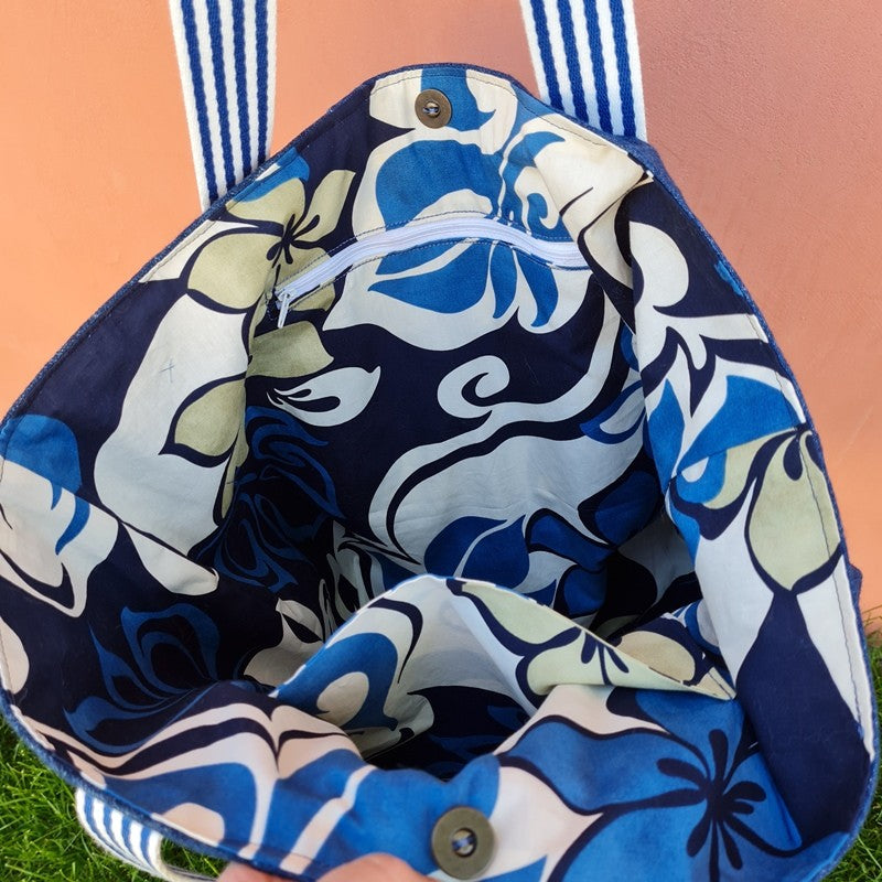 Sac jean recyclé motif hawaien