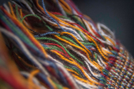 orange blue and white textile